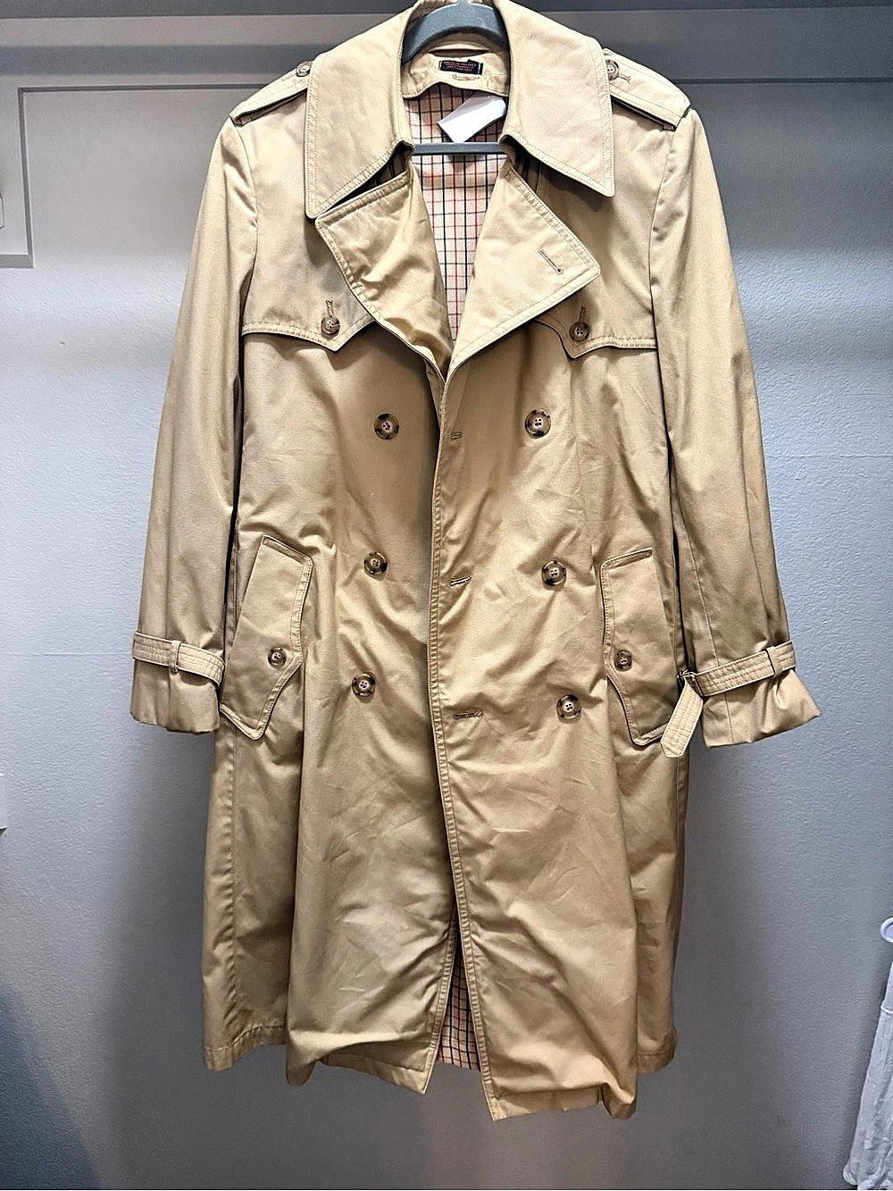 Vintage Burberry Style Beige Trench Coat